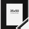 Ramme Horndal Sort 35x50 cm - Passepartout Sort 9x12 inches