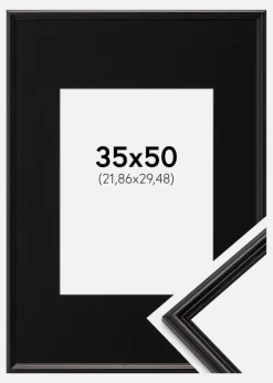 Ramme Horndal Sort 35x50 cm - Passepartout Sort 9x12 inches