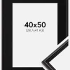 Ramme Horndal Sort 40x50 cm - Passepartout Sort 29,7x42 cm (A3)