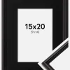 Ramme Horndal Sort 15x20 cm - Passepartout Sort 10x15 cm
