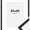 Ramme Horndal Sort 30x40 cm - Passepartout Hvid 21x30 cm