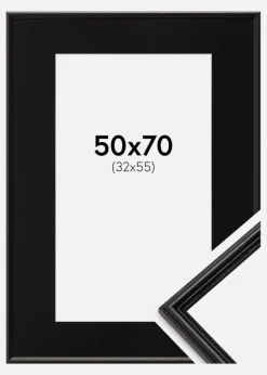 Ramme Horndal Sort 50x70 cm - Passepartout Sort 33x56 cm