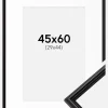 Ramme Horndal Sort 45x60 cm - Passepartout Hvid 30x45 cm
