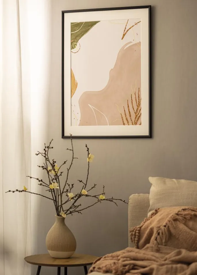 Ramme Horndal Sort 45x60 cm - Passepartout Hvid 30x45 cm