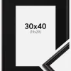 Ramme Horndal Sort 30x40 cm - Passepartout Sort 20x30 cm