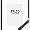 Ramme Horndal Sort 35x50 cm - Passepartout Hvid 9x12 inches