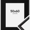 Ramme Horndal Sort 50x60 cm - Passepartout Sort 35x45 cm