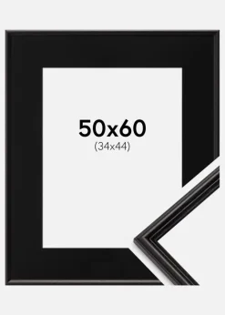 Ramme Horndal Sort 50x60 cm - Passepartout Sort 35x45 cm