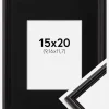 Ramme Horndal Sort 15x20 cm - Passepartout Sort 4x5 inches