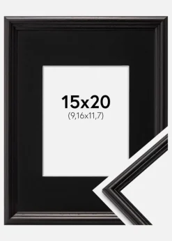 Ramme Horndal Sort 15x20 cm - Passepartout Sort 4x5 inches