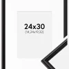 Ramme Horndal Sort 24x30 cm - Passepartout Hvid 6x8 inches