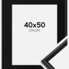 Ramme Horndal Sort 40x50 cm - Passepartout Sort 30x40 cm