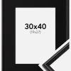 Ramme Horndal Sort 30x40 cm - Passepartout Sort 20x28 cm