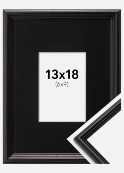 Ramme Horndal Sort 13x18 cm - Passepartout Sort 7x10 cm