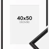 Ramme Horndal Sort 40x50 cm - Passepartout Hvid 27,5x37 cm
