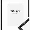 Ramme Horndal Sort 30x40 cm - Passepartout Hvid 18x27 cm