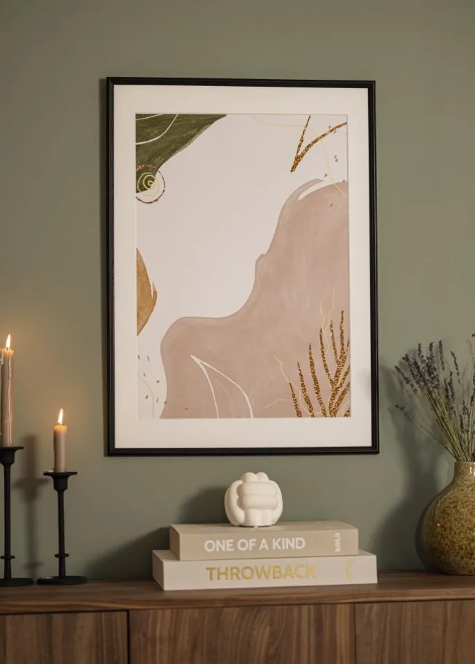 Ramme Horndal Sort 30x40 cm - Passepartout Hvid 18x27 cm