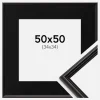 Ramme Horndal Sort 50x50 cm - Passepartout Sort 35x35 cm
