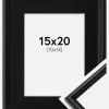 Ramme Horndal Sort 15x20 cm - Passepartout Sort 11x15 cm
