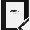 Ramme Horndal Sort 30x40 cm - Passepartout Sort 21x30 cm
