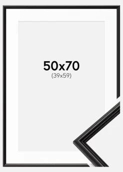 Ramme Horndal Sort 50x70 cm - Passepartout Hvid 40x60 cm