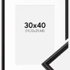 Ramme Horndal Sort 30x40 cm - Passepartout Hvid 8x12 inches