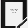 Ramme Horndal Sort 35x50 cm - Passepartout Sort 25x35 cm