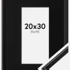 Ramme Horndal Sort 20x30 cm - Passepartout Sort 10x20 cm
