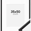 Ramme Horndal Sort 35x50 cm - Passepartout Hvid 24x30 cm