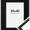 Ramme Horndal Sort 30x40 cm - Passepartout Sort 21x29,7 cm (A4)