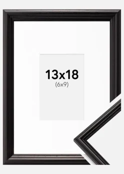 Ramme Horndal Sort 13x18 cm - Passepartout Hvid 7x10 cm
