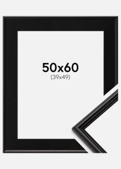 Ramme Horndal Sort 50x60 cm - Passepartout Sort 40x50 cm