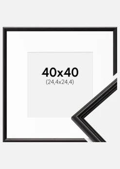 Ramme Horndal Sort 40x40 cm - Passepartout Hvid 10x10 inches
