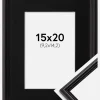 Ramme Horndal Sort 15x20 cm - Passepartout Sort 4x6 inches