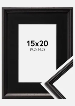 Ramme Horndal Sort 15x20 cm - Passepartout Sort 4x6 inches