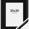 Ramme Horndal Sort 20x30 cm - Passepartout Sort 15x21 cm (A5)