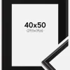 Ramme Horndal Sort 40x50 cm - Passepartout Sort 12x16 inches