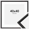 Ramme Horndal Sort 40x40 cm - Passepartout Hvid 32x32 cm