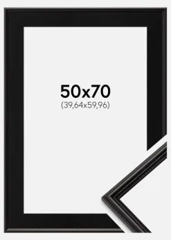 Ramme Horndal Sort 50x70 cm - Passepartout Sort 16x24 inches