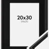 Ramme Horndal Sort 20x30 cm - Passepartout Sort 15x22 cm