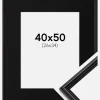 Ramme Horndal Sort 40x50 cm - Passepartout Sort 27x35 cm
