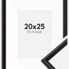 Ramme Horndal Sort 20x25 cm - Passepartout Hvid 5x7 inches