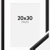 Ramme Horndal Sort 20x30 cm - Passepartout Hvid 15x22 cm