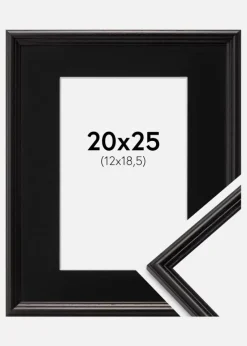 Ramme Horndal Sort 20x25 cm - Passepartout Sort 13x19,5 cm