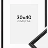 Ramme Horndal Sort 30x40 cm - Passepartout Hvid 21x29,7 cm (A4)
