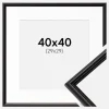 Ramme Horndal Sort 40x40 cm - Passepartout Hvid 30x30 cm