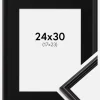 Ramme Horndal Sort 24x30 cm - Passepartout Sort 18x24 cm