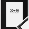 Ramme Horndal Sort 30x40 cm - Passepartout Sort 8x12 inches