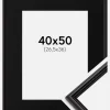 Ramme Horndal Sort 40x50 cm - Passepartout Sort 27,5x37 cm