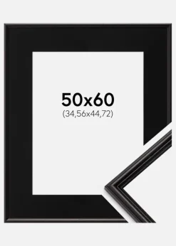 Ramme Horndal Sort 50x60 cm - Passepartout Sort 14x18 inches